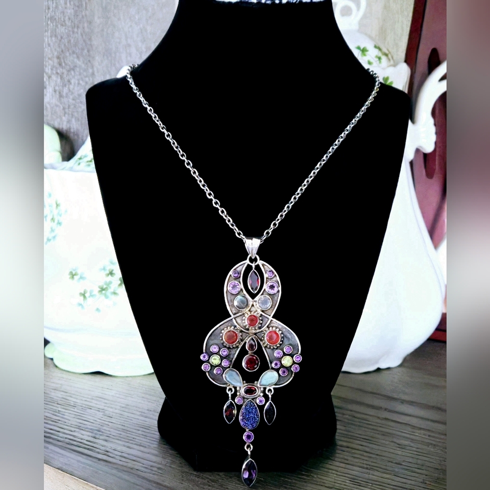 Nicky Butler Limited RAJ Collection Gemstone NB Necklace 925 Sterling Silver